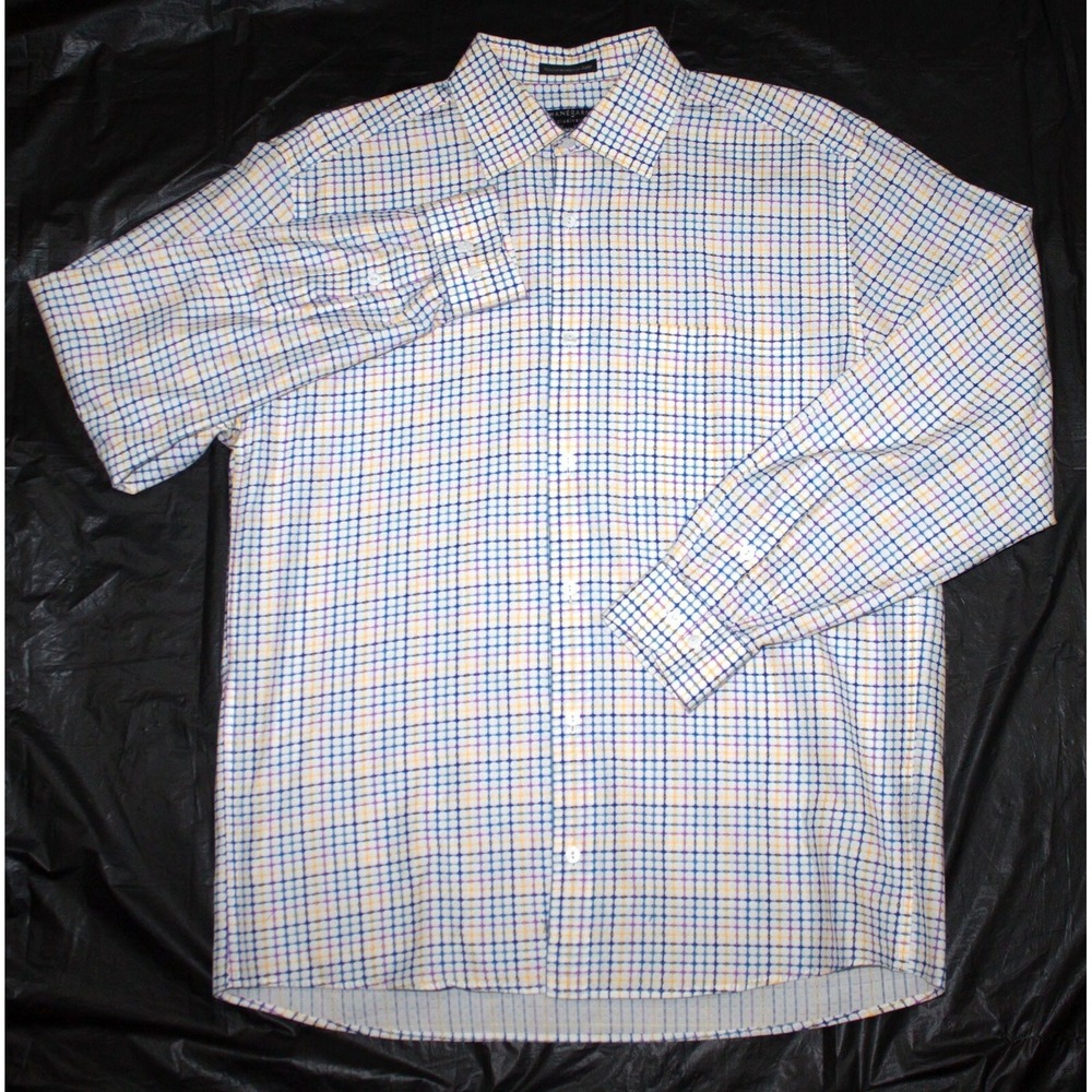 Jhane Barnes Mens Long Sleeve Button Front Shirt‎ Size Large